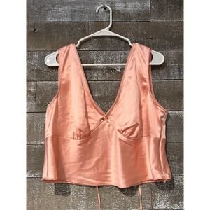 Women's Satin Rosette Tank Top - Wild Fable™ Peach, Cami. Lingerie